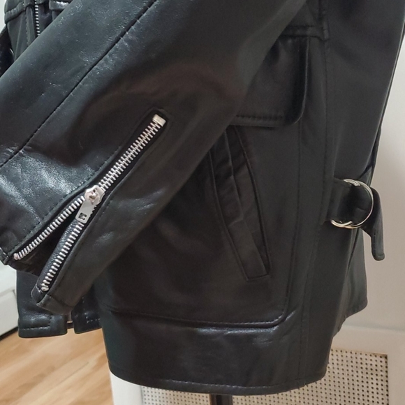 Vintage Anne Klein II Leather Blazer Jacket - Picture 2 of 6